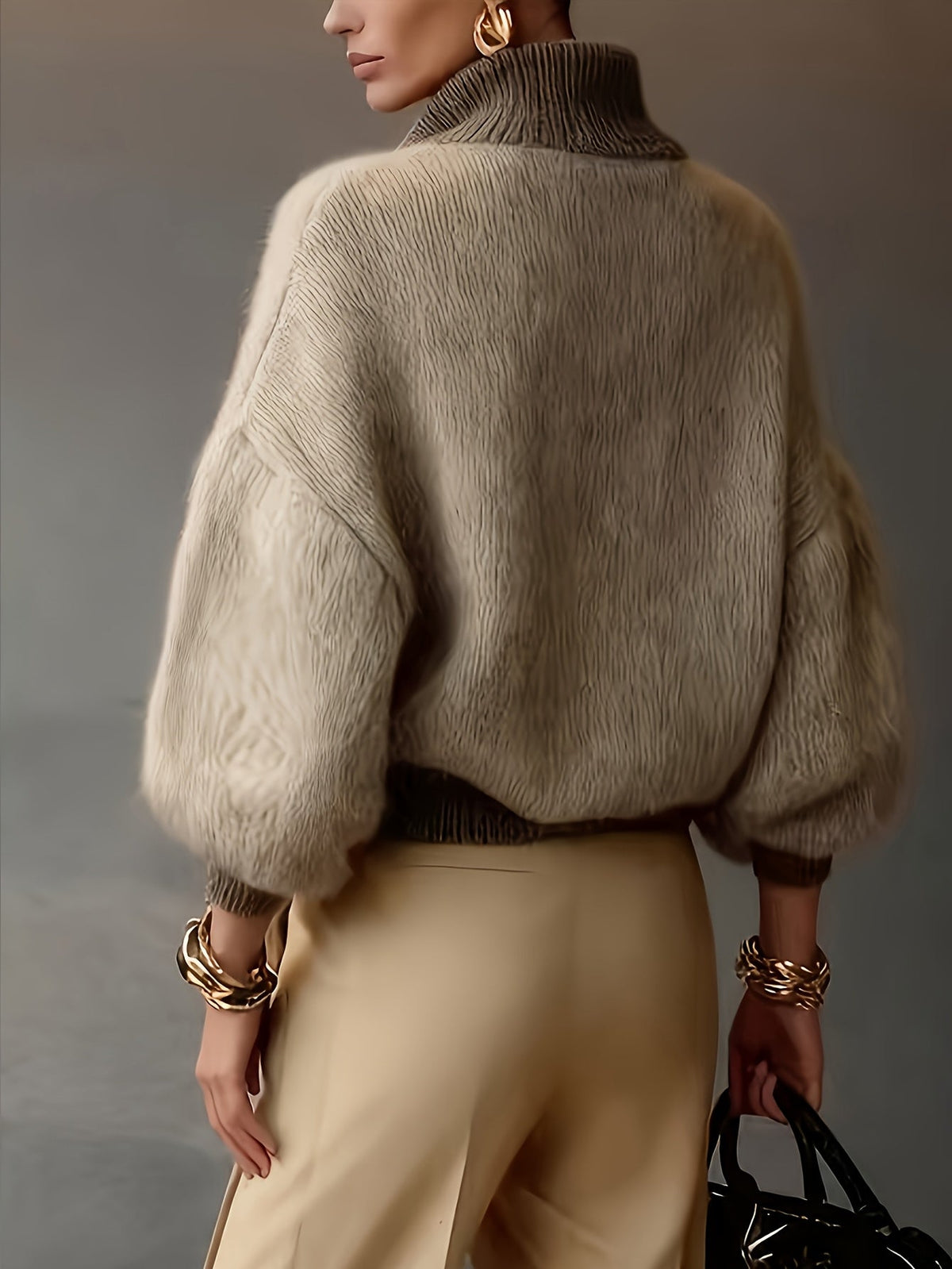 Megan | Soft Half-Zip Fuzzy Sweater - Picela
