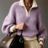 Megan | Soft Half-Zip Fuzzy Sweater - Picela