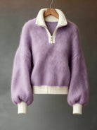 Megan | Soft Half-Zip Fuzzy Sweater - Picela