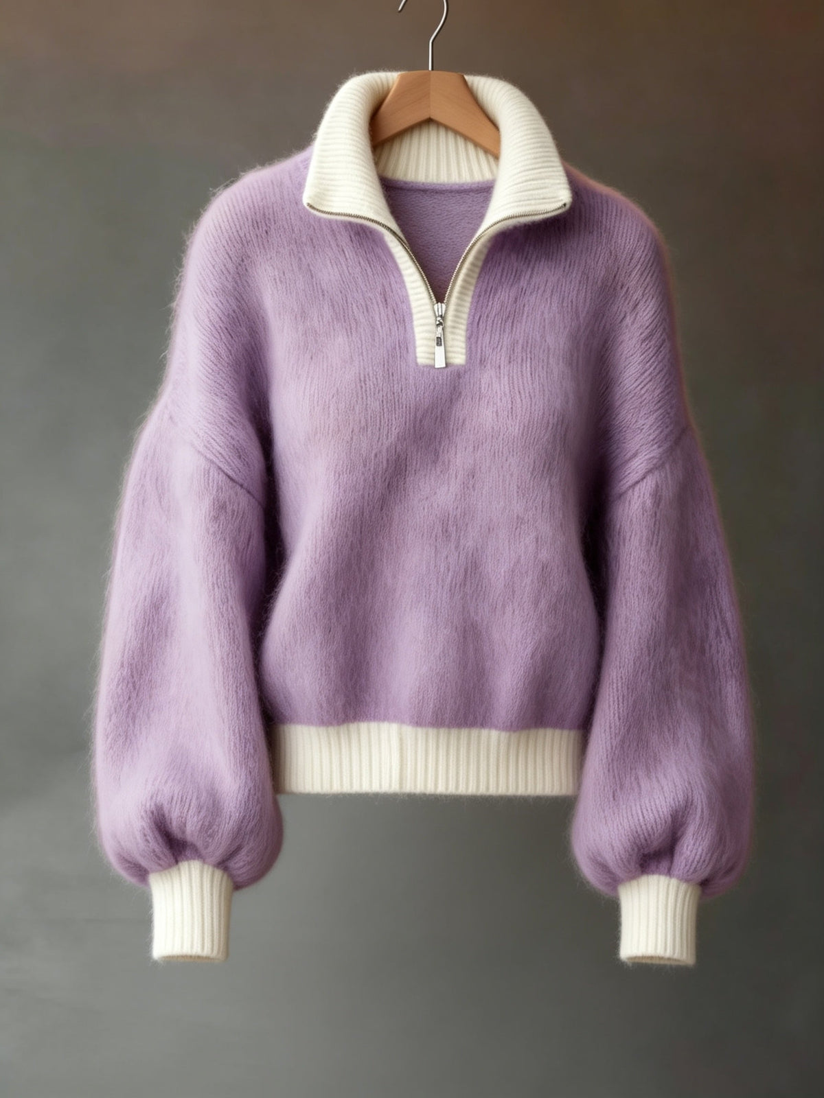 Megan | Soft Half-Zip Fuzzy Sweater - Picela