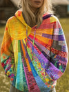 Megan | Stylish Patchwork Sunburst Hoodie - Picela