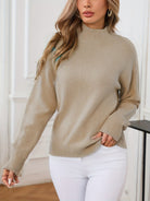 Melissa | Elegant Neck Knit Sweater - Picela