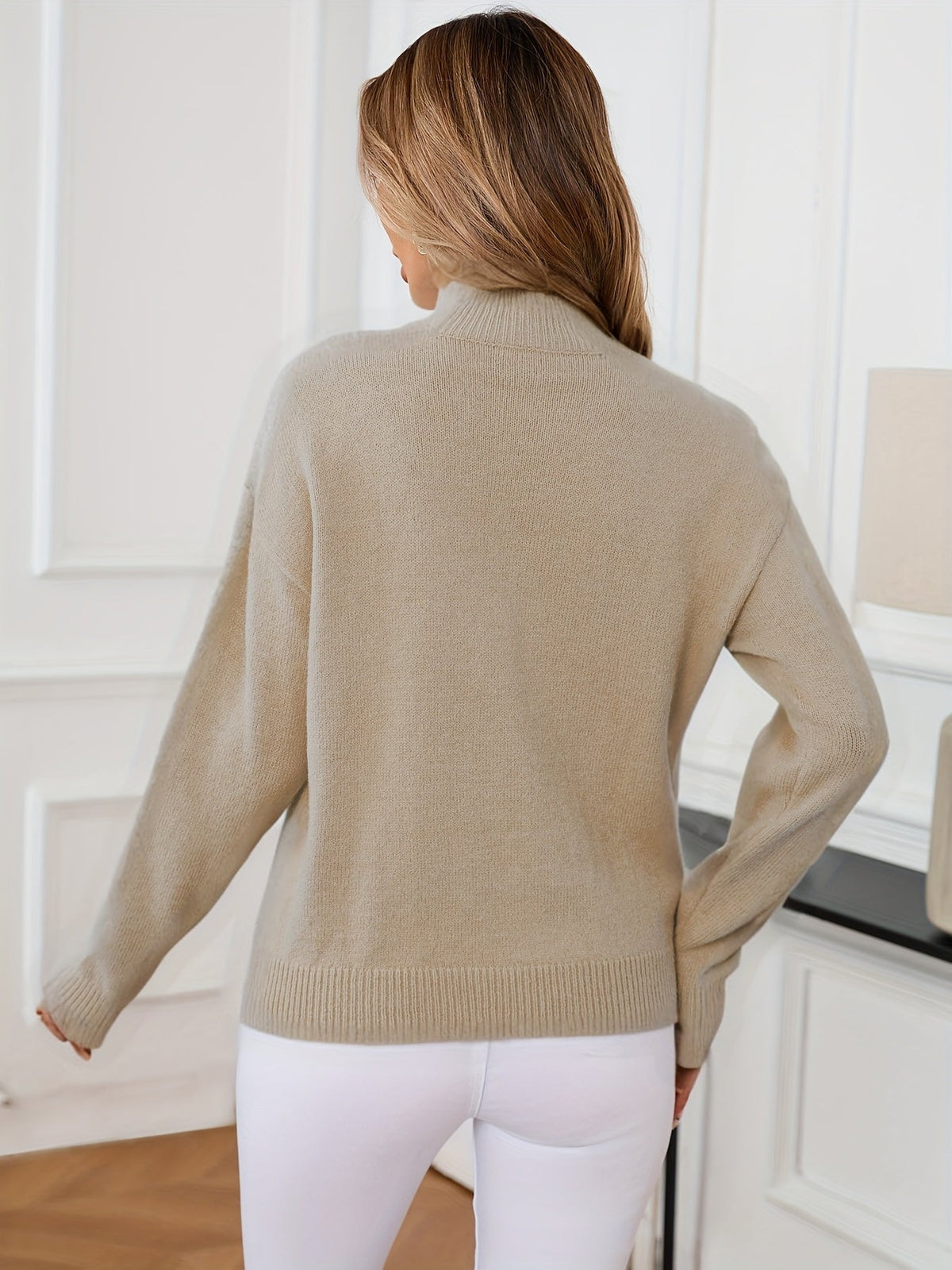 Melissa | Elegant Neck Knit Sweater - Picela
