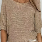 Melissa | Elegant Open-Knit Boat-Neck Sweater - Picela