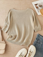 Melissa | Elegant Open-Knit Boat-Neck Sweater - Picela