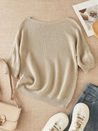 Melissa | Elegant Open-Knit Boat-Neck Sweater - Picela