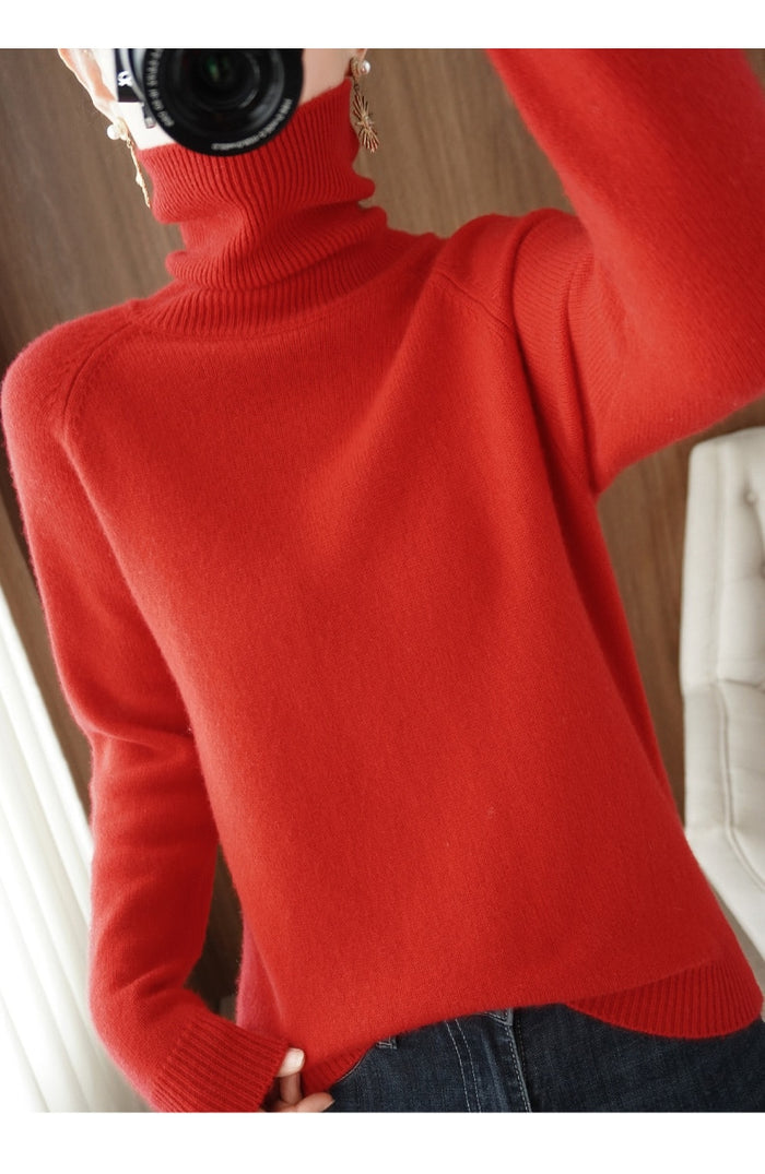 Melissa | Elegant Ribbed Turtleneck Sweater - Picela