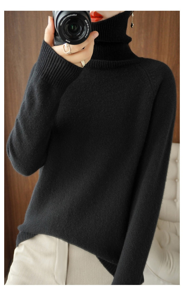 Melissa | Elegant Ribbed Turtleneck Sweater - Picela