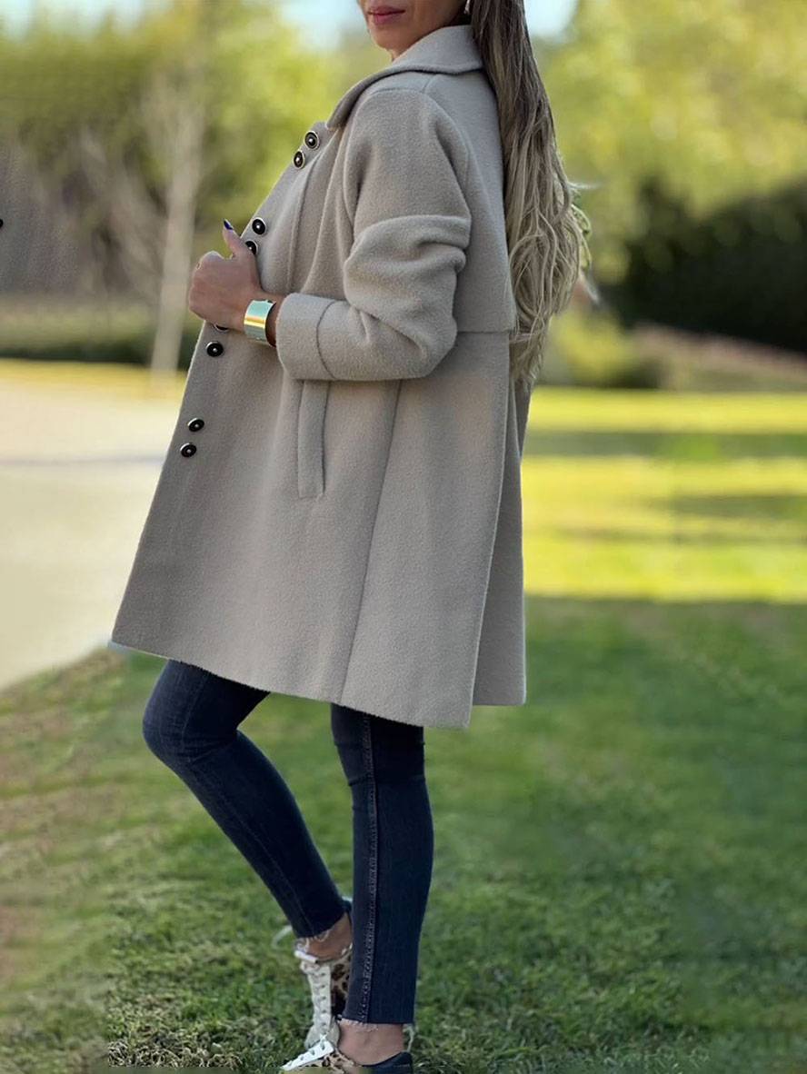 Melissa | Elegant Wool Button-Front Coat - Picela
