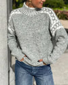 Melissa | Stylish Leopard Yoke Sweater - Picela