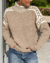 Melissa | Stylish Leopard Yoke Sweater - Picela