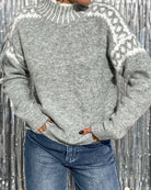 Melissa | Stylish Leopard Yoke Sweater - Picela