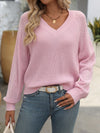 Michelle | Elegant Crochet V-Neck Sweater - Picela
