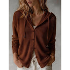 Rachel | Elegant Waffle-Knit Hooded Cardigan