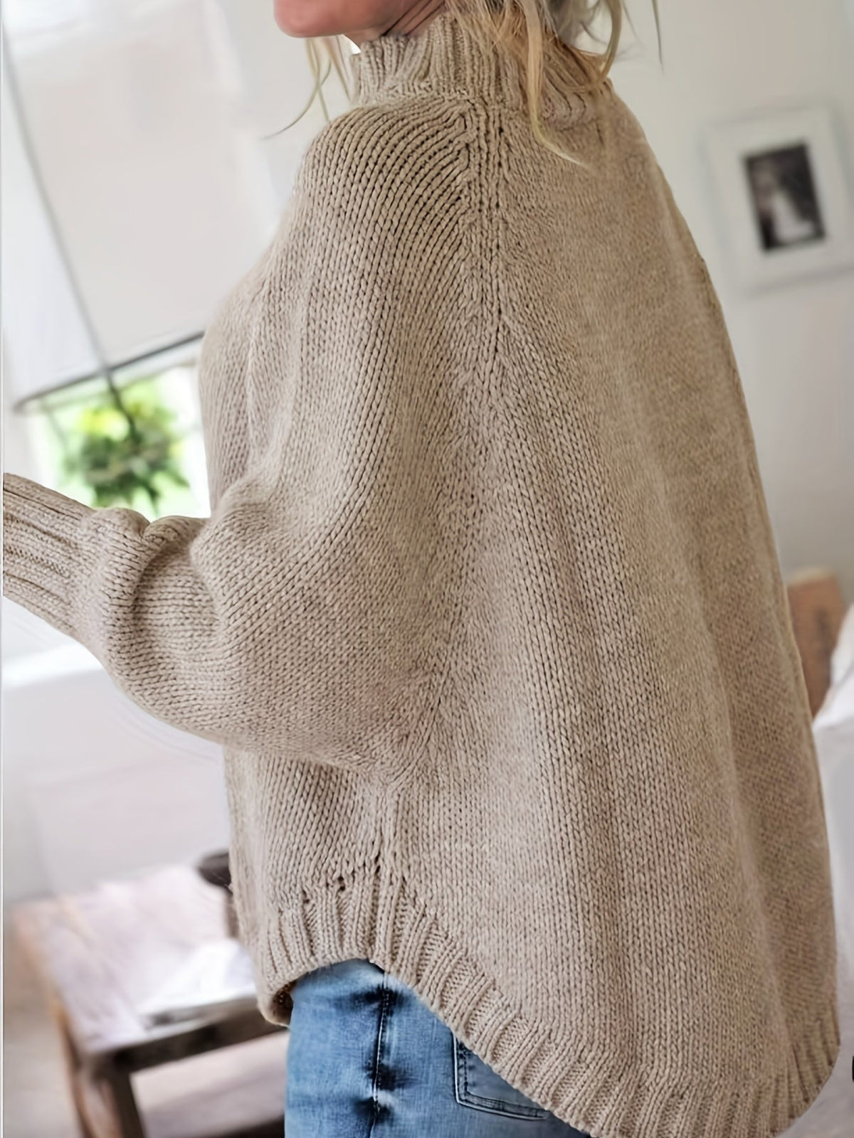 Nicole | Elegant Cable-Knit Mock-Neck Sweater - Picela