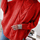 Nicole | Elegant Cable-Knit Mock-Neck Sweater - Picela