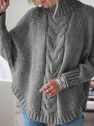 Nicole | Elegant Cable-Knit Mock-Neck Sweater - Picela