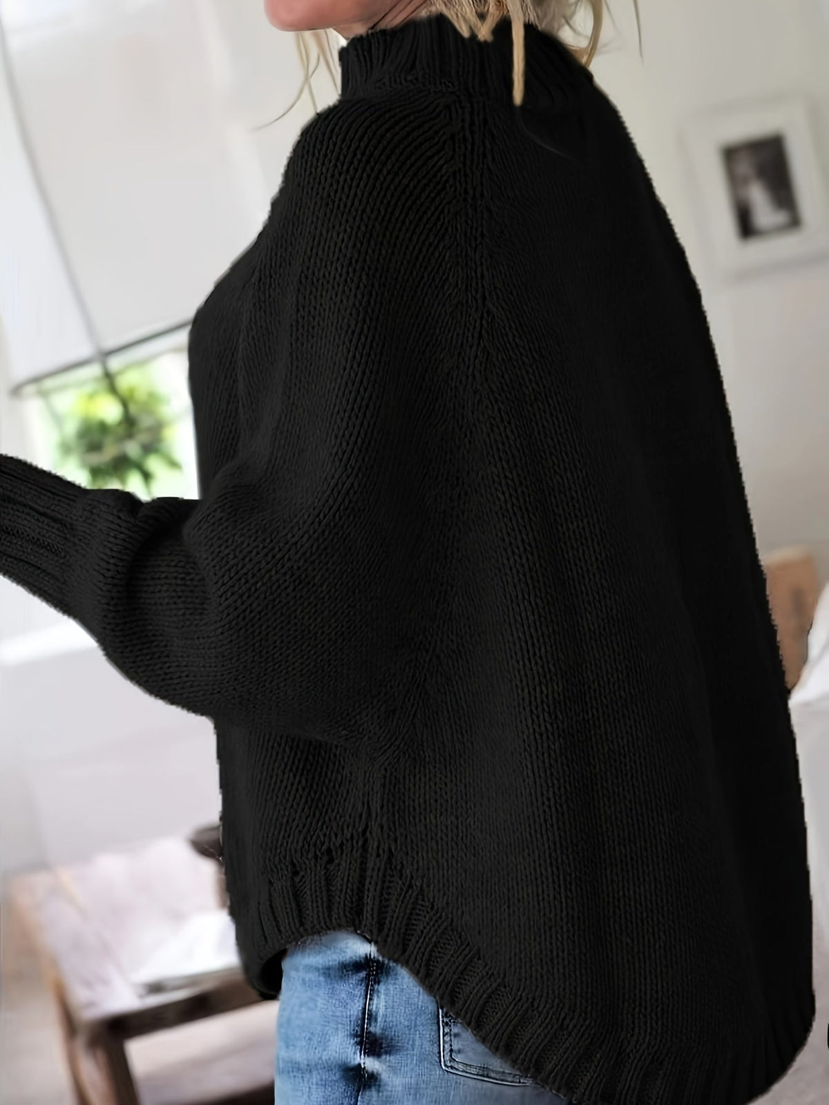 Nicole | Elegant Cable-Knit Mock-Neck Sweater - Picela