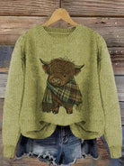 Nicole | Elegant Cow Knit Sweater - Picela