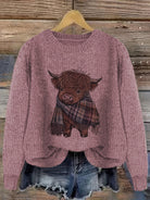 Nicole | Elegant Cow Knit Sweater - Picela