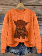 Nicole | Elegant Cow Knit Sweater - Picela
