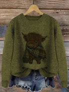 Nicole | Elegant Cow Knit Sweater - Picela