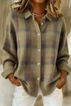 Nicole | Elegant Plaid Collared Cardigan - Picela