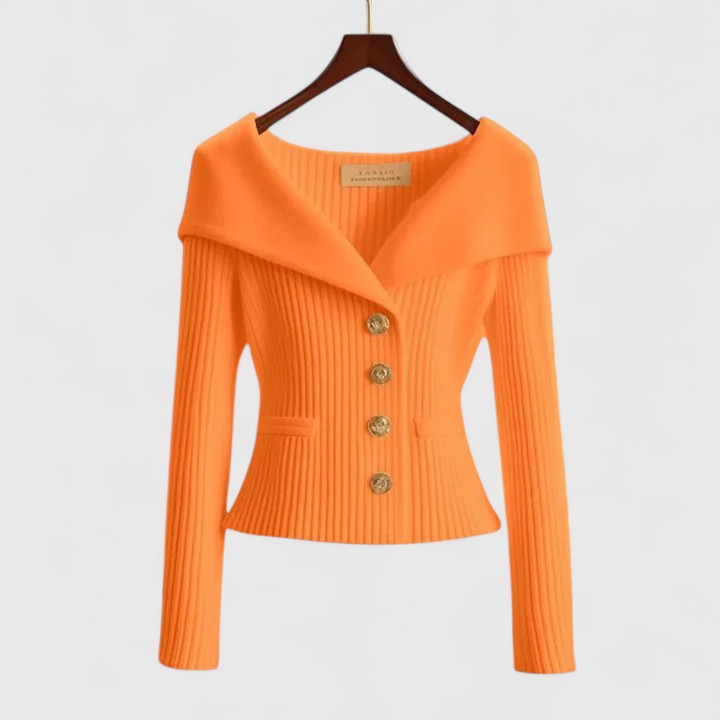 Nicole | Elegant Ribbed Fitted Cardigan - Picela