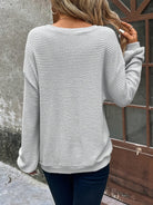 Nicole | Elegant Waffle-Knit Crewneck Sweater - Picela