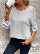 Nicole | Elegant Waffle-Knit Crewneck Sweater - Picela