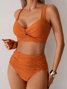 Nicole | Flattering Twist-Front High-Waist Bikini - Picela