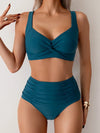 Nicole | Flattering Twist-Front High-Waist Bikini - Picela