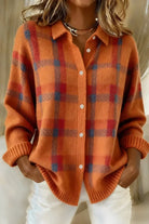 Melissa | Elegant Plaid Knit Cardigan