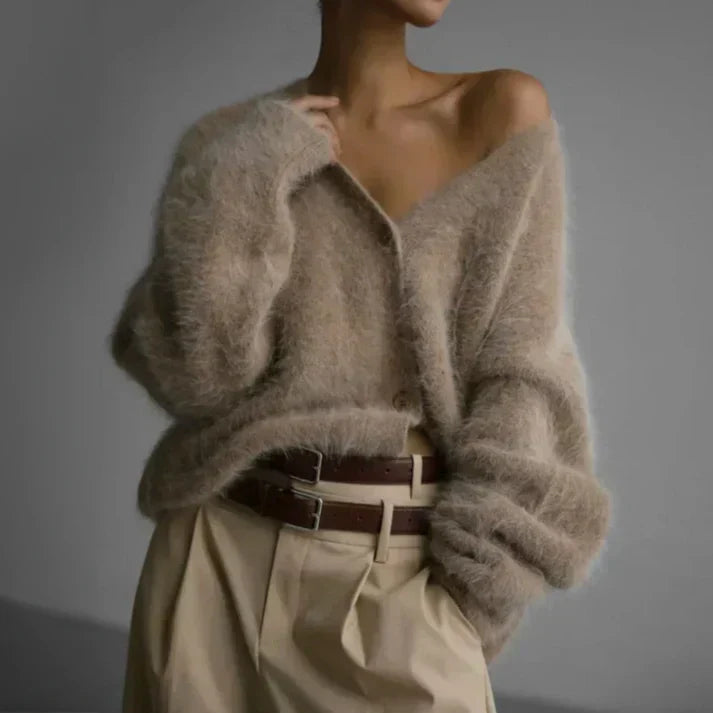 Rachel | Cozy Fuzzy Mohair Cardigan - Picela