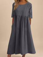 Rachel | Effortless Solid A-Line Dress - Picela