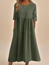 Rachel | Effortless Solid A-Line Dress - Picela