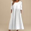 Rachel | Effortless Solid A-Line Dress - Picela