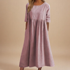 Rachel | Effortless Solid A-Line Dress - Picela