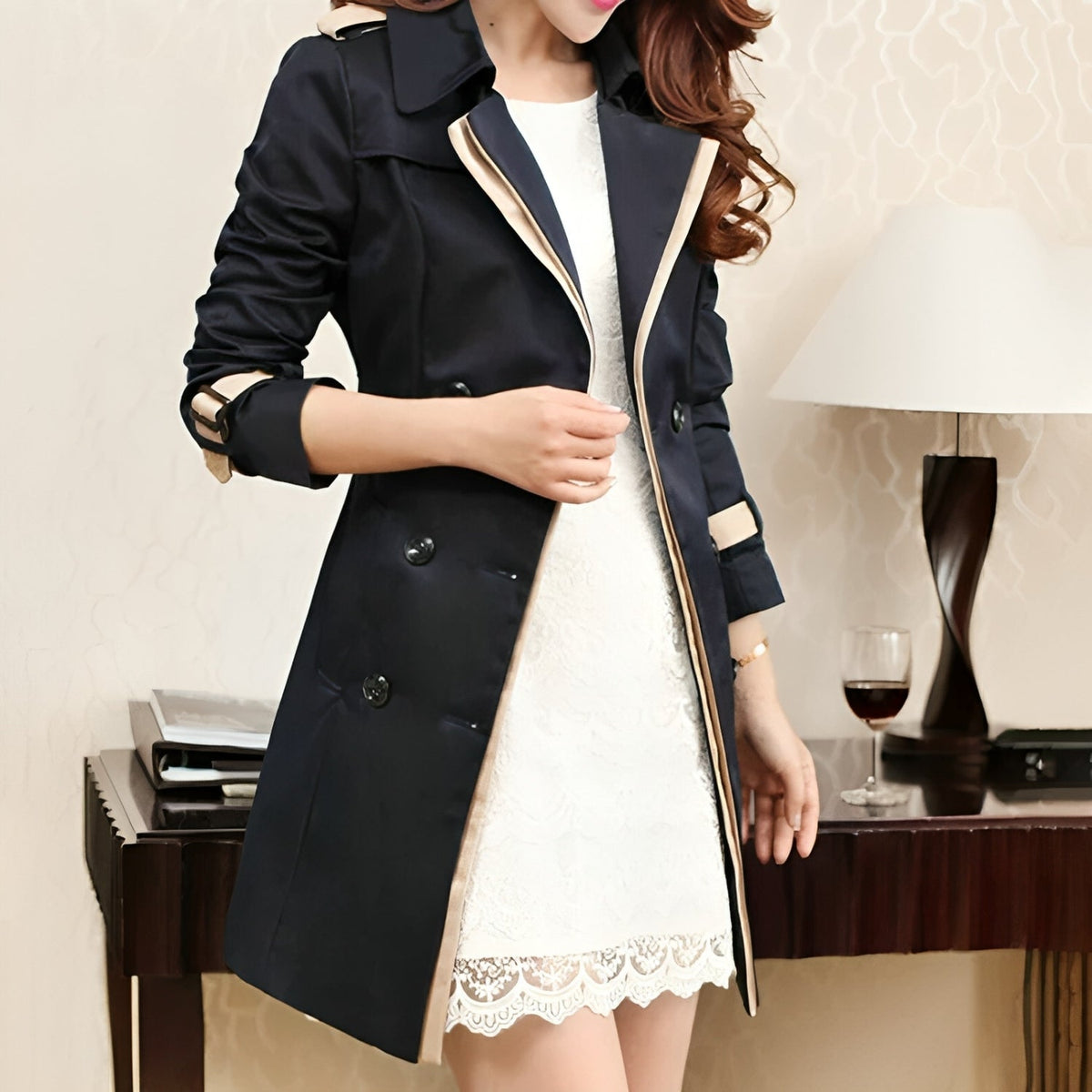 Rachel | Elegant Belted Trench Coat - Picela
