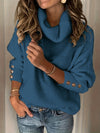 Rachel | Elegant Cowl-Neck Button Sweater - Picela