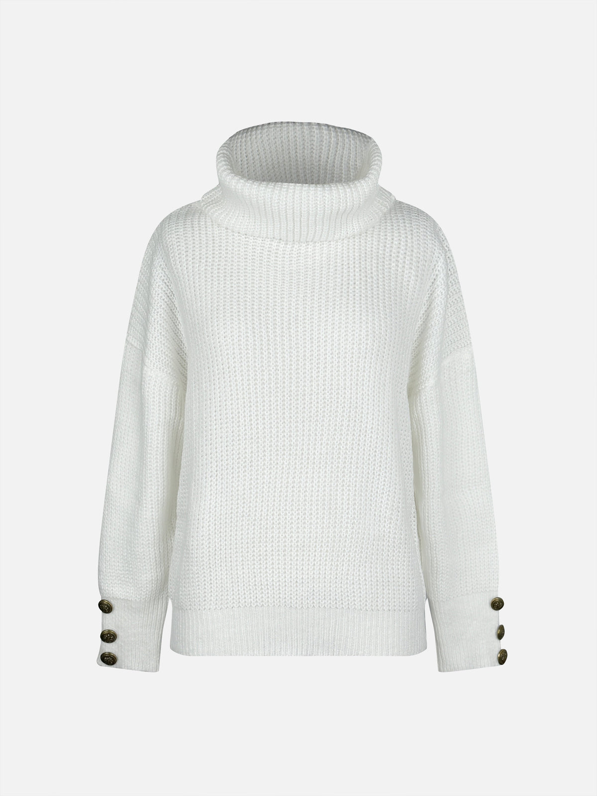 Rachel | Elegant Cowl-Neck Button Sweater - Picela