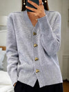 Rachel | Elegant Heart-Button Knit Cardigan - Picela