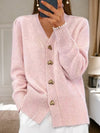 Rachel | Elegant Heart-Button Knit Cardigan - Picela