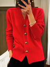 Rachel | Elegant Heart-Button Knit Cardigan - Picela