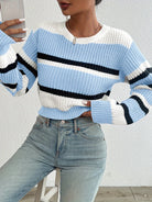 Rachel | Stylish Colorblock Striped Sweater - Picela