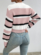 Rachel | Stylish Colorblock Striped Sweater - Picela