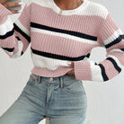 Rachel | Stylish Colorblock Striped Sweater - Picela