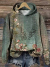 Rachel | Vintage Floral Hooded Sweater - Picela