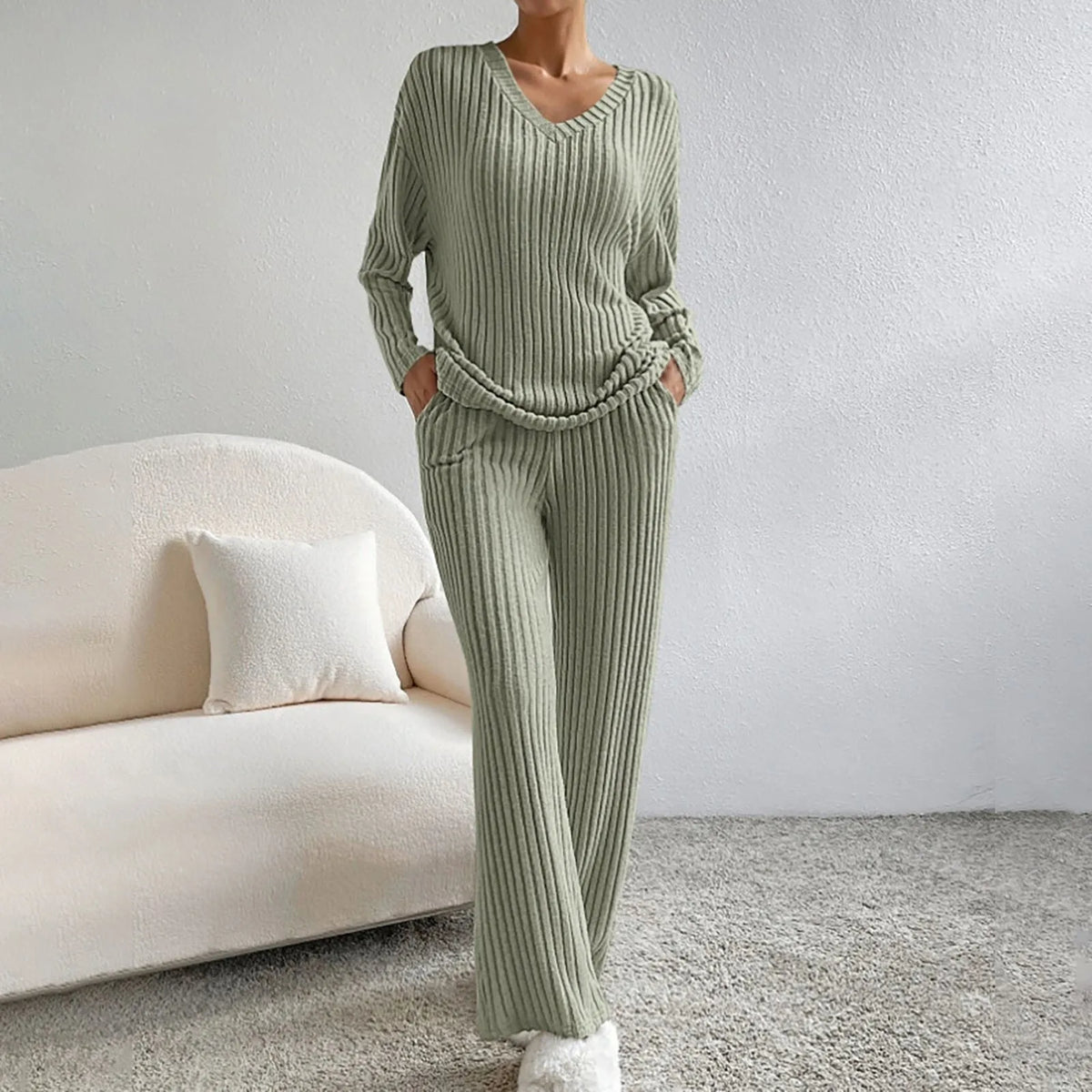 Rebecca | Cozy Ribbed Knit Set - Picela