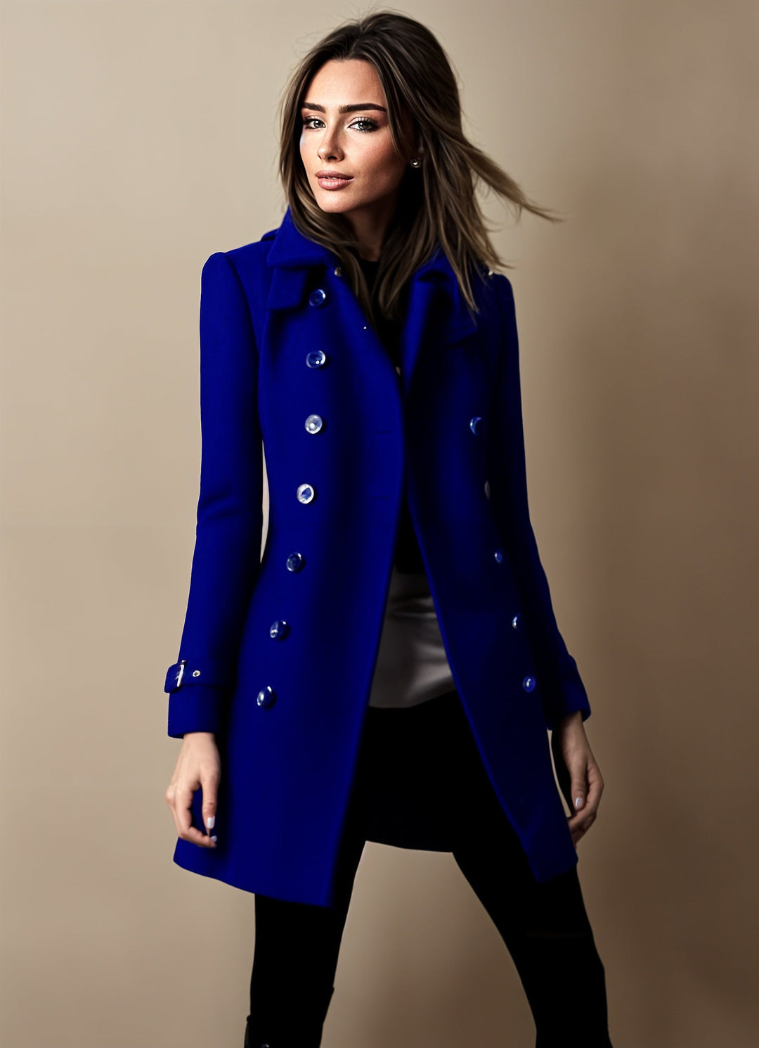Rebecca | Elegant Double-Breasted Tailored Coat - Picela